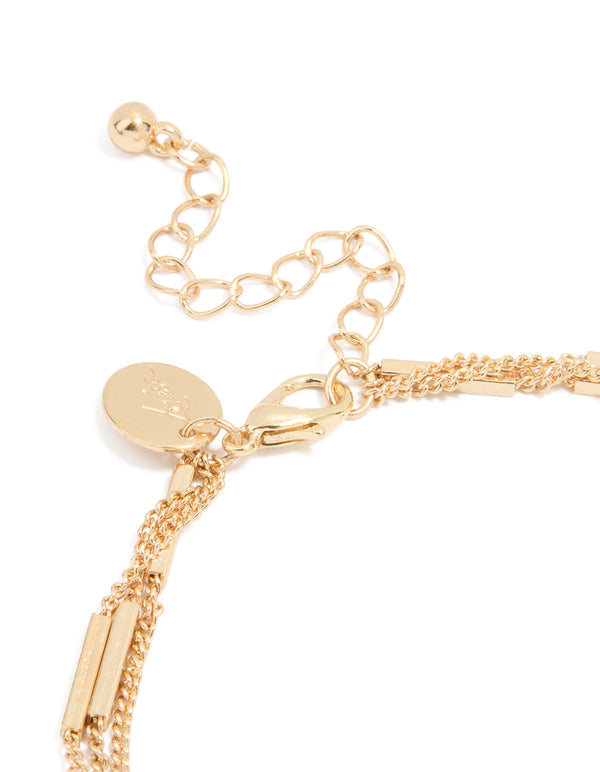 Gold Station Layered Chain Anklet