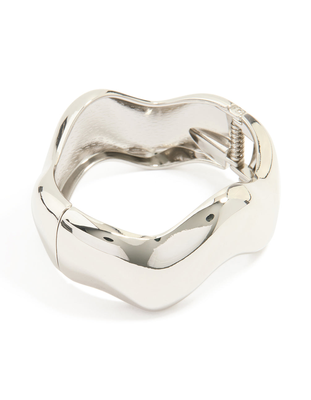 Silver Organic Thick Wave Bangle