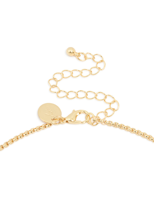 Gold Plated Diamante Cross Necklace