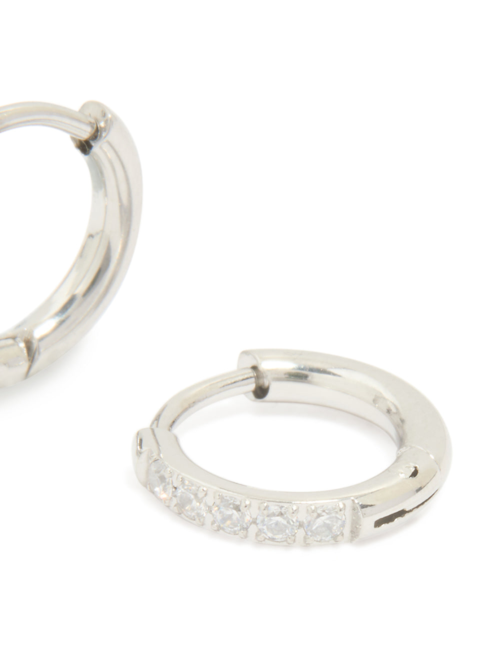 Surgical Steel Cubic Zirconia Classic Hoop Earrings