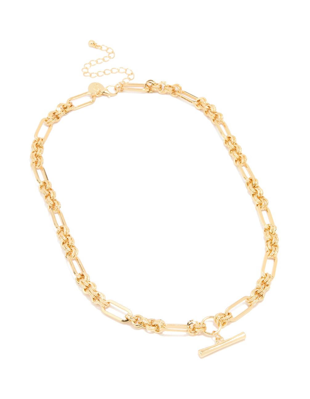 Gold Plated Thick Figaro Bar Necklace