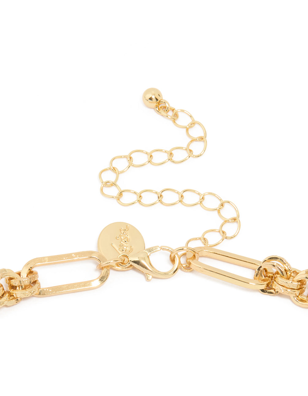 Gold Plated Thick Figaro Bar Necklace