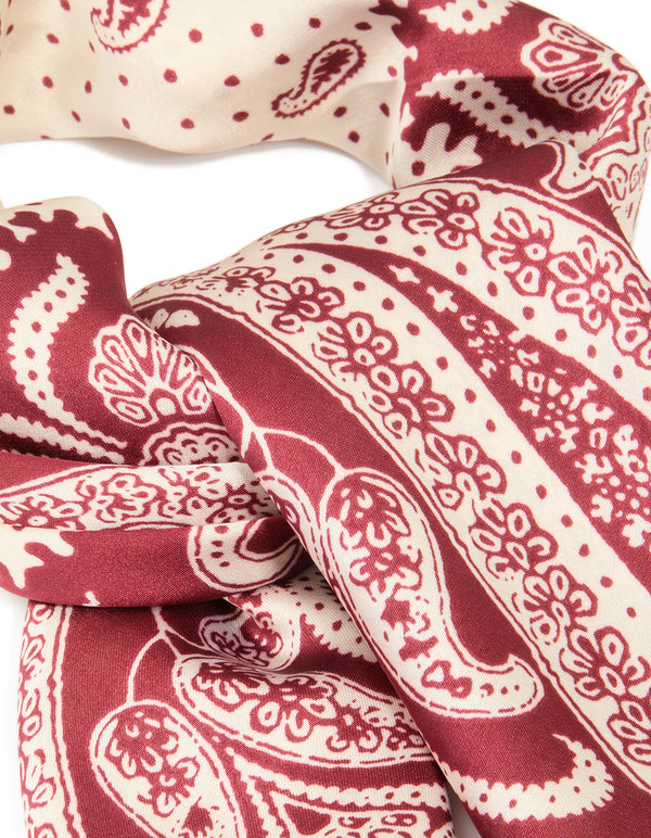 Red Fabric Paisley Print Scarf