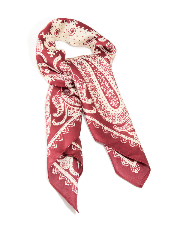Red Fabric Paisley Print Scarf