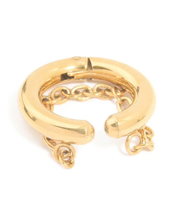 Gold Plated Single Chain Ear Cuff