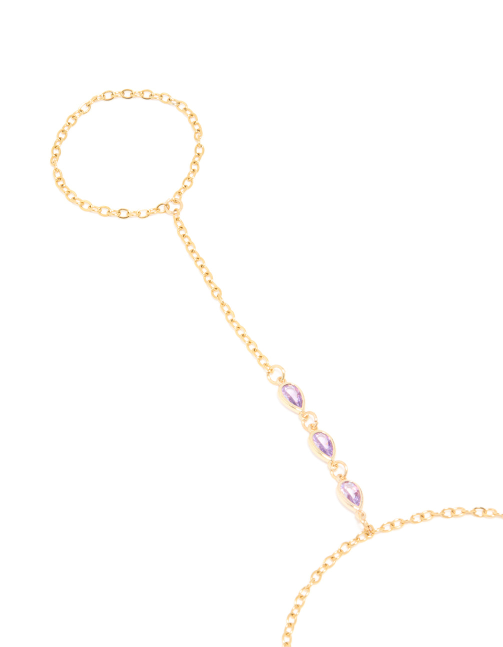 Waterproof Gold Plated Stainless Steel Cubic Zirconia Hand Chain