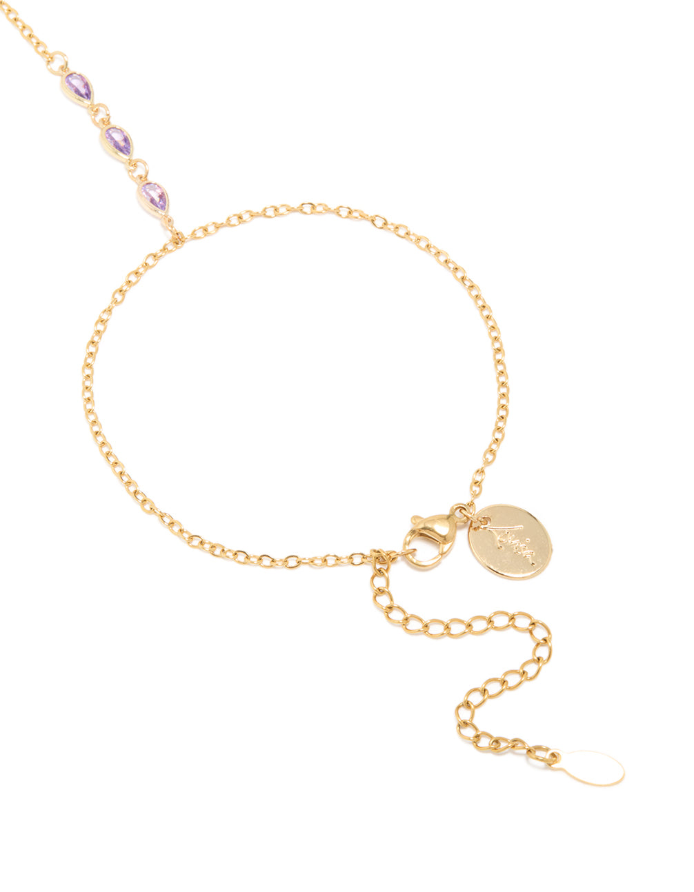 Waterproof Gold Plated Stainless Steel Cubic Zirconia Hand Chain