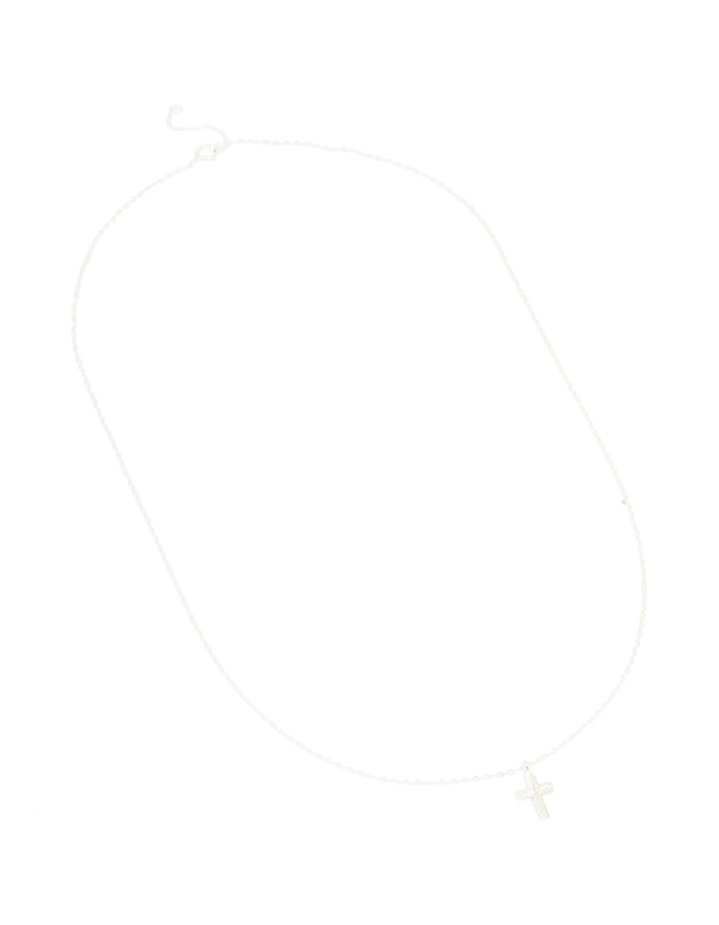Sterling Silver Cubic Zirconia Cross Pendant Necklace