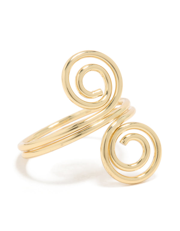 Gold Plated Double Swirl Ring