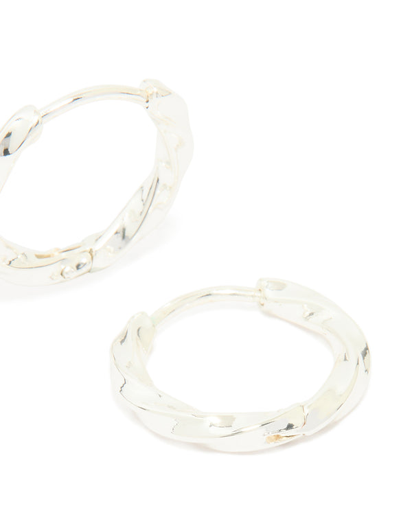 Waterproof Stainless Steel Twisted Hoop Earrings