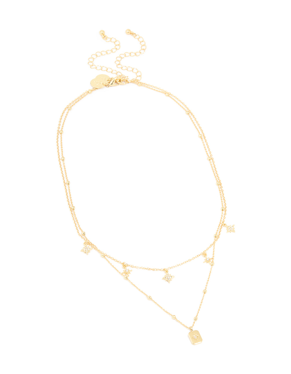 Gold Plated Celestial Charms Layered Necklace