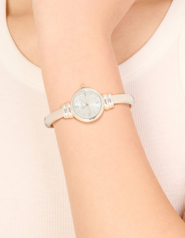 Silver Round Watch Bangle
