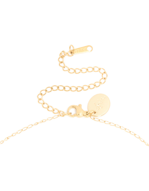 Waterproof Gold Plated Stainless Steel Rosary Cross Necklace