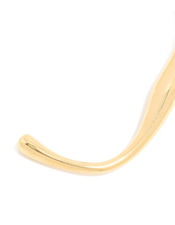 Crafted from waterproof gold plated stainless steel organic open wrist cuff closure detail view