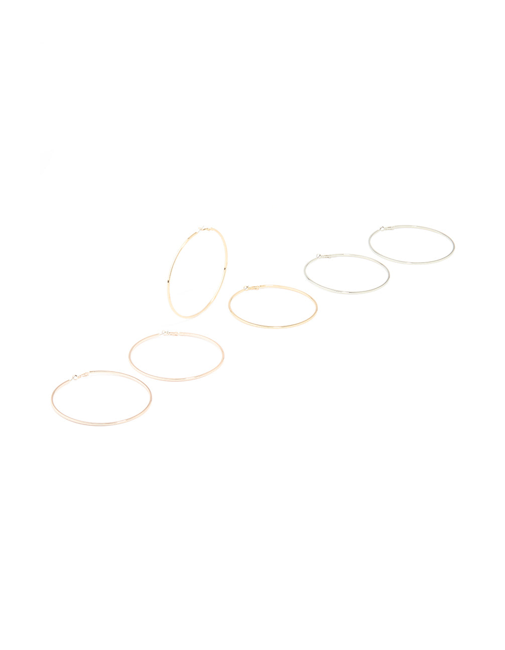 Mixed Metal Classic XL Hoop Earrings 3-Pack