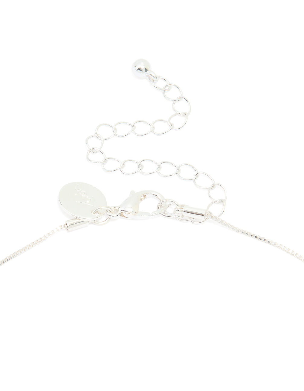 Silver Plated Molten Pebble Pendant Necklace
