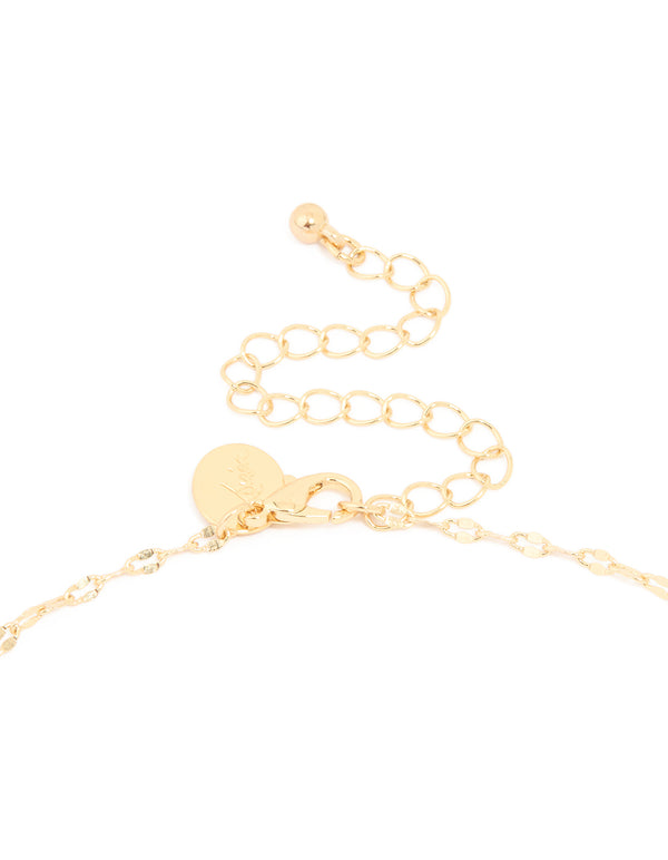 Gold Plated Freshwater Pearl Chain Drop Y-Necklace