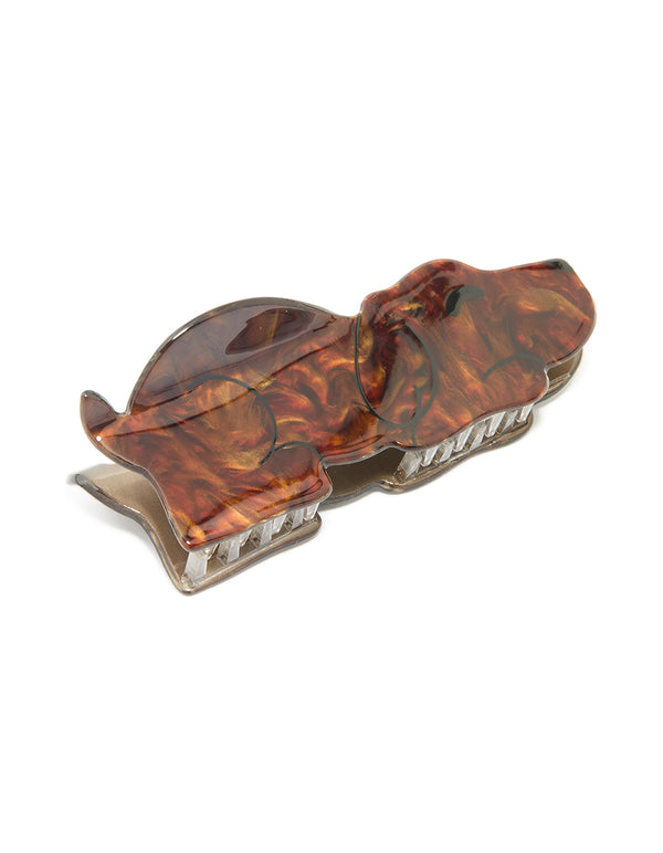 Brown Acrylic Dog Claw Clip