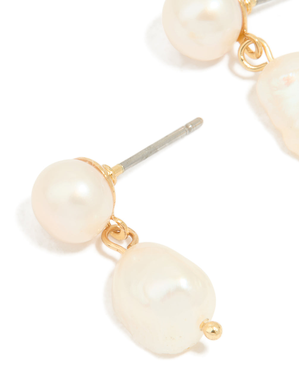 Gold Plated Freshwater Pearl Drop Earrings