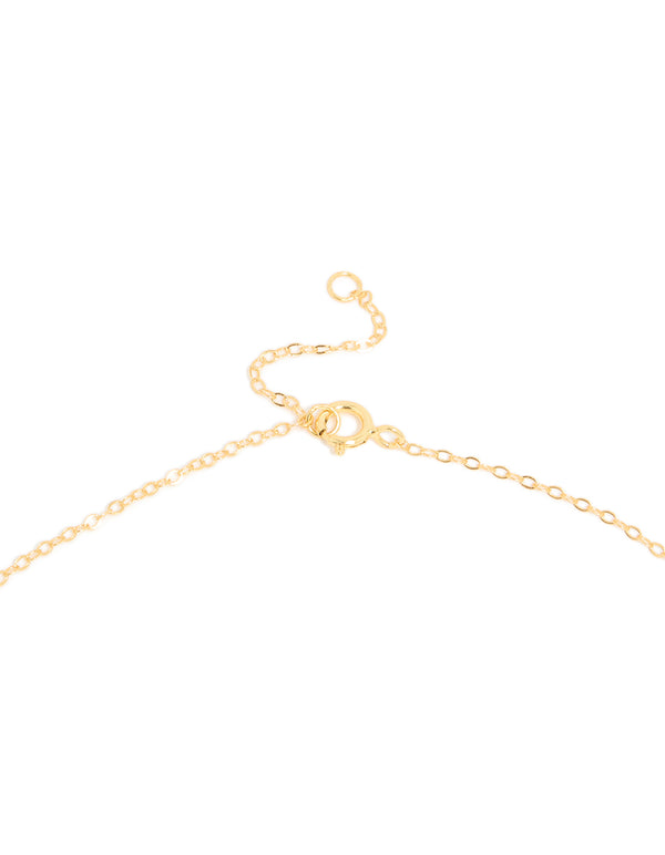 Gold Plated Sterling Silver Tiny Pearl Pendant Necklace