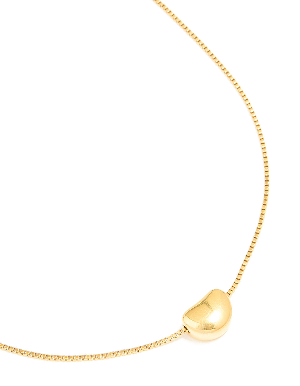 Waterproof Gold Plated Stainless Steel Small Bean Pendant Necklace