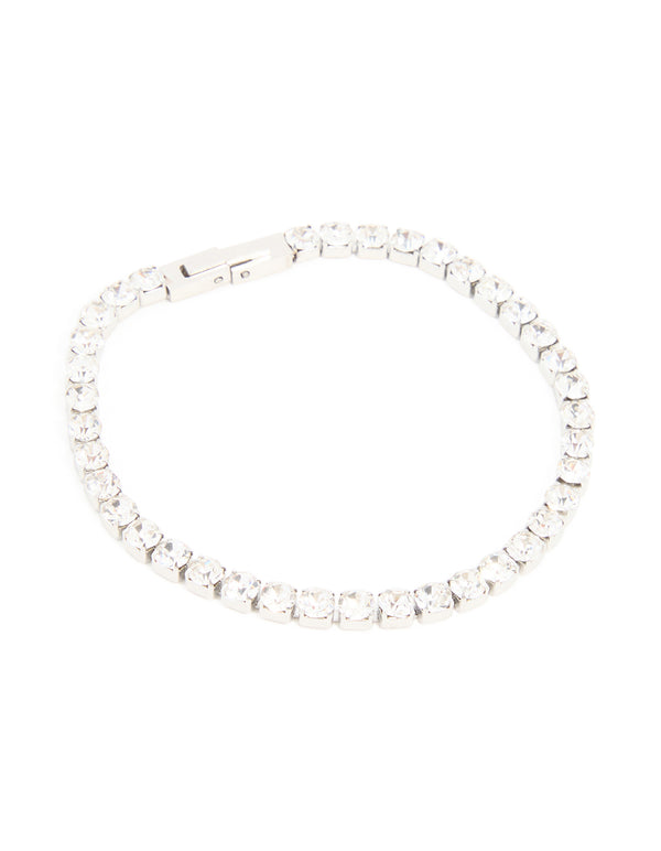 Waterproof Stainless Steel Cubic Zirconia Tennis Bracelet