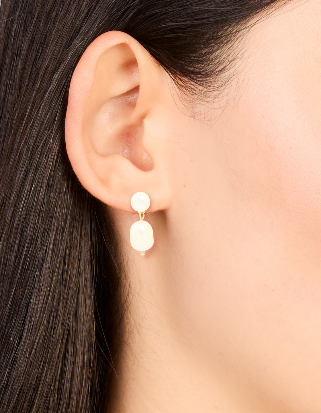Gold Plated Freshwater Pearl Drop Earrings