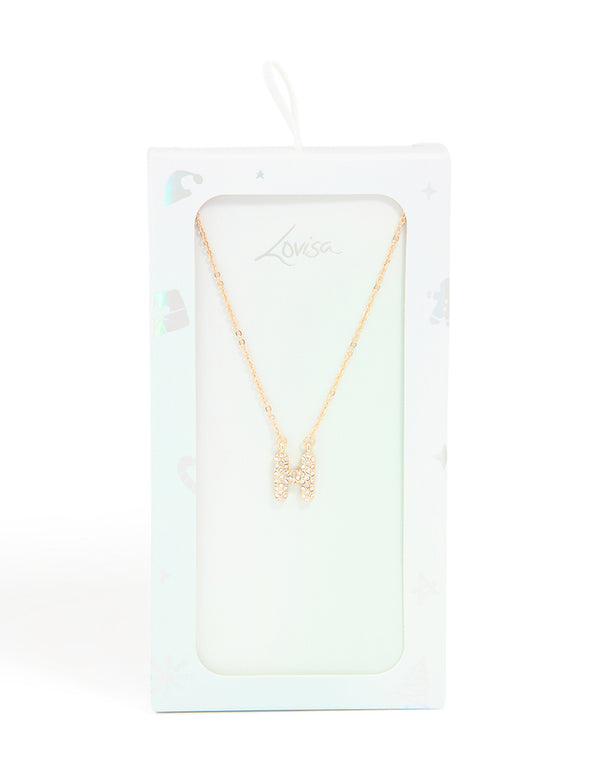 Kids Gold Cubic Zirconia Letter H Necklace
