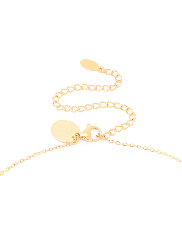 Waterproof Gold Plated Stainless Steel Cubic Zirconia Gemini Zodiac Sign Necklace