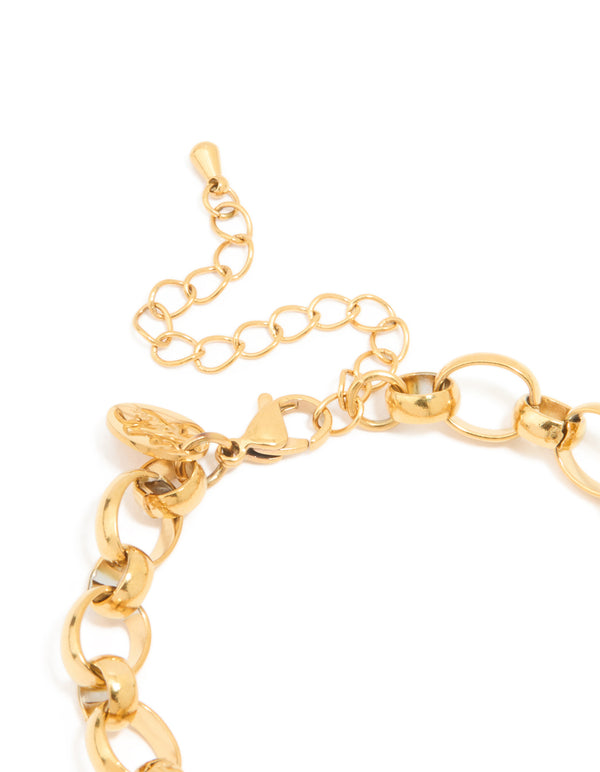 Waterproof Gold Plated Stainless Steel Interlocking Chain Bracelet