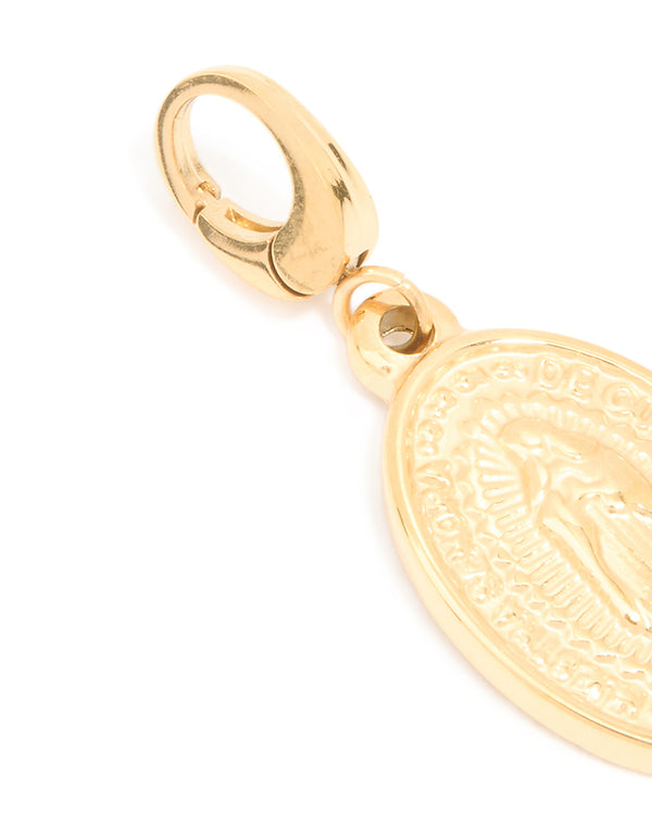 Waterproof Gold Plated Stainless Steel Mary Disc Charm
