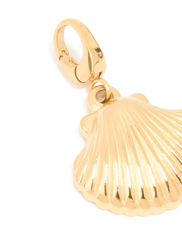 Waterproof Gold Plated Stainless Steel Shell Charm