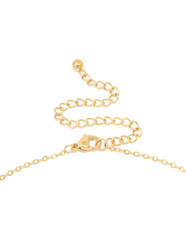 Waterproof Gold Plated Stainless Steel Mini Bubble Letter K Necklace
