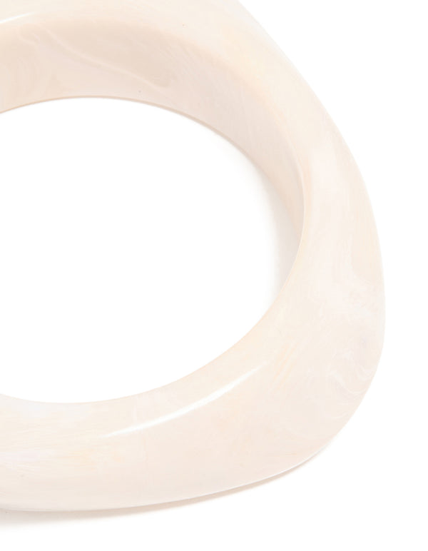 Cream Acrylic Marble Bangle