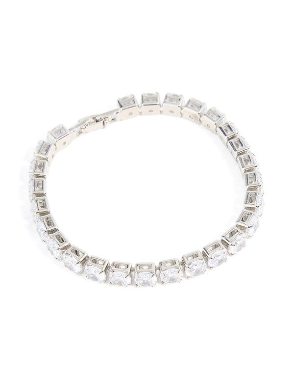 Silver Cubic Zirconia Tennis Bracelet