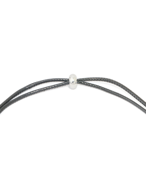 Waterproof Stainless Steel Large Bubble Letter A Cord Necklace