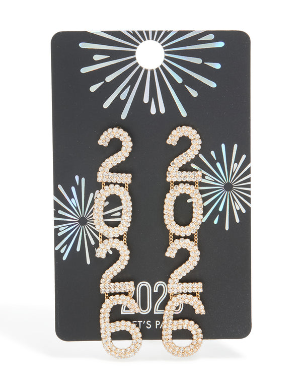 Gold Diamante 2026 Drop Earrings