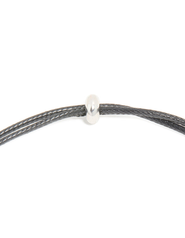 Waterproof Stainless Steel Pebble Pendant Cord Necklace