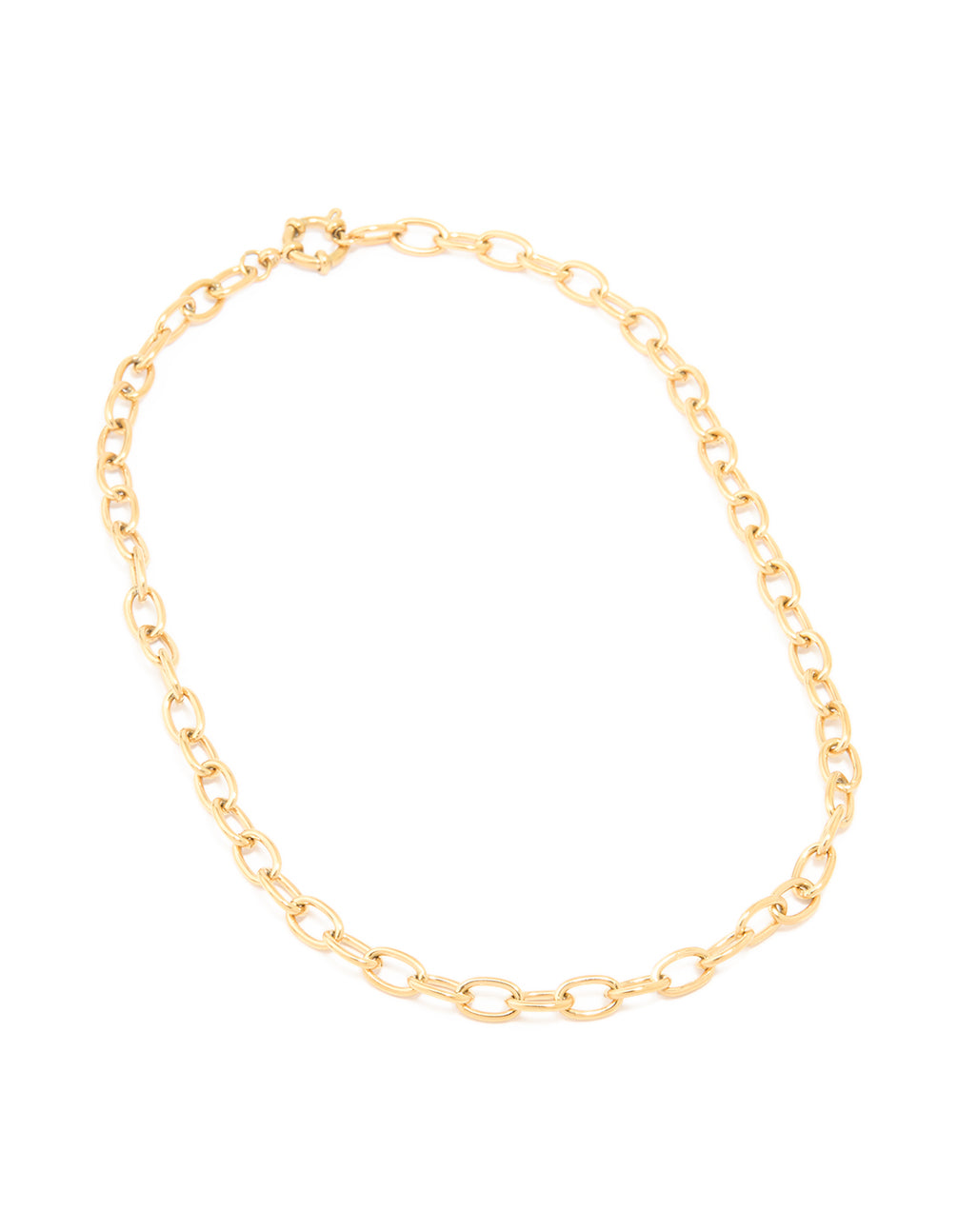 Waterproof Gold Plated Stainless Steel Dainty Clasp Chain Necklace