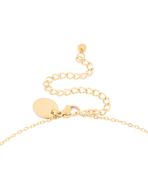 Waterproof Gold Plated Stainless Steel September Birth Flower Aster Necklace