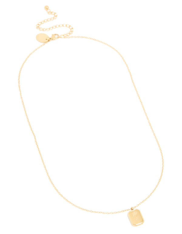 Waterproof Gold Plated Stainless Steel Birth Flower November Chrysanthemum Necklace