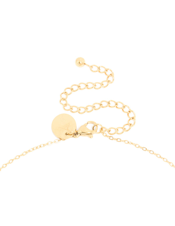 Waterproof Gold Plated Stainless Steel August Birth Flower Poppy Necklace