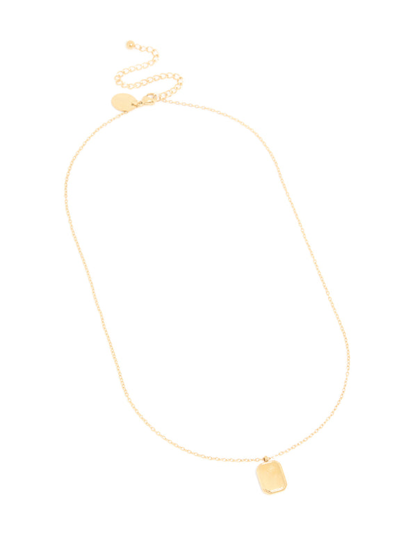 Presenting waterproof march birth flower daffodil pendant necklace in gold plated stainless steel on model view