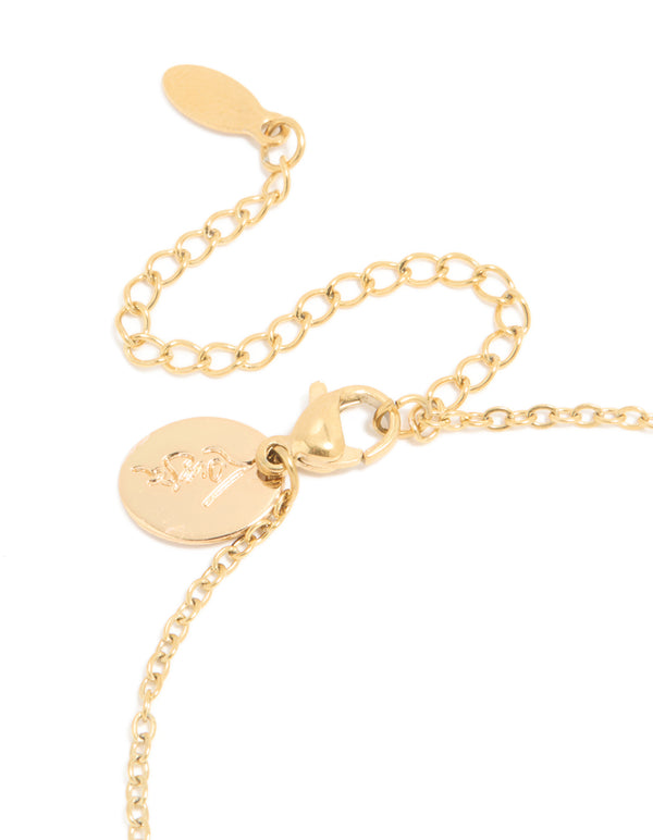 Waterproof Gold Plated Stainless Steel Cubic Zirconia Scorpio Zodiac Sign Bracelet