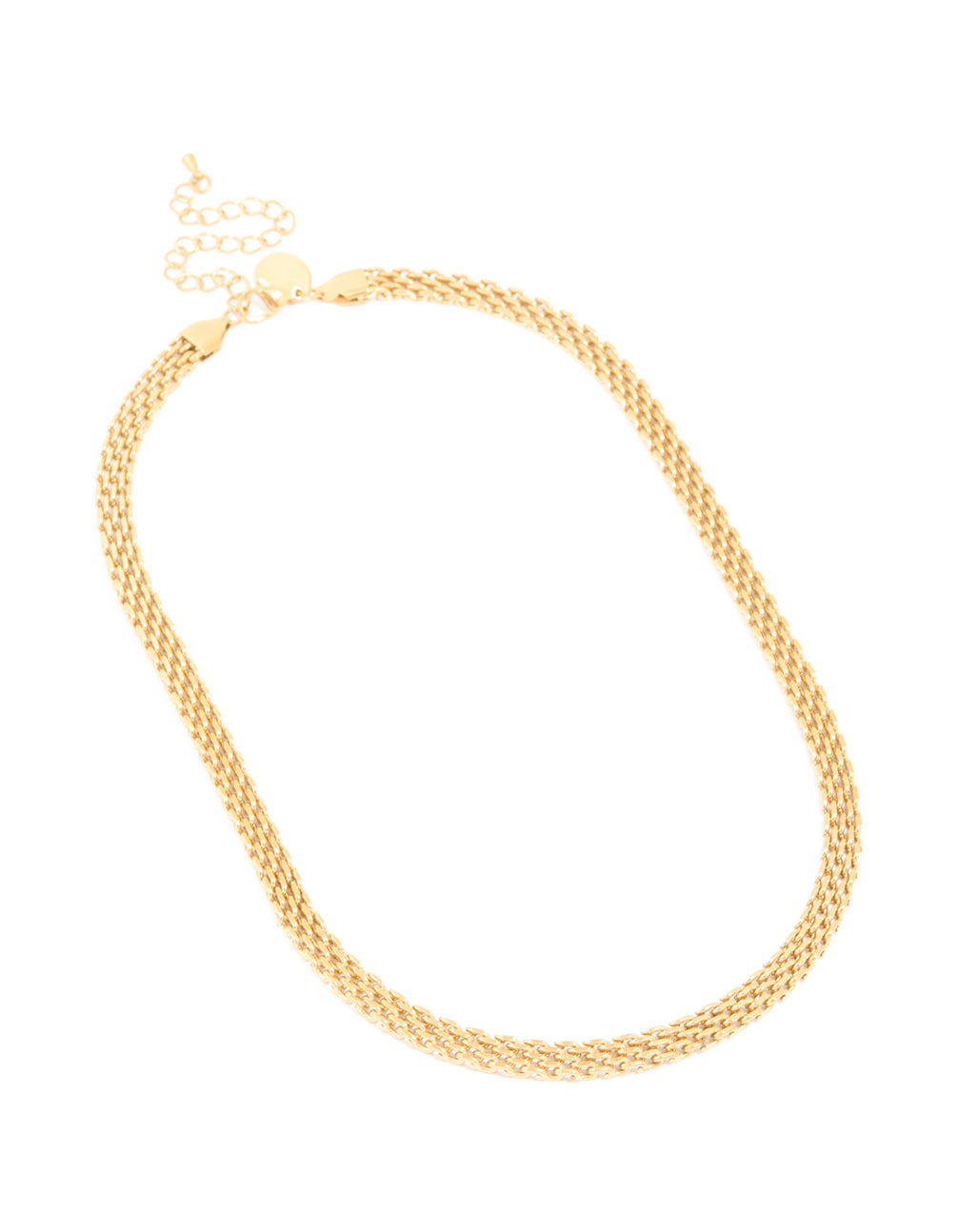 Waterproof Gold Plated Stainless Steel Interwoven Chain Necklace