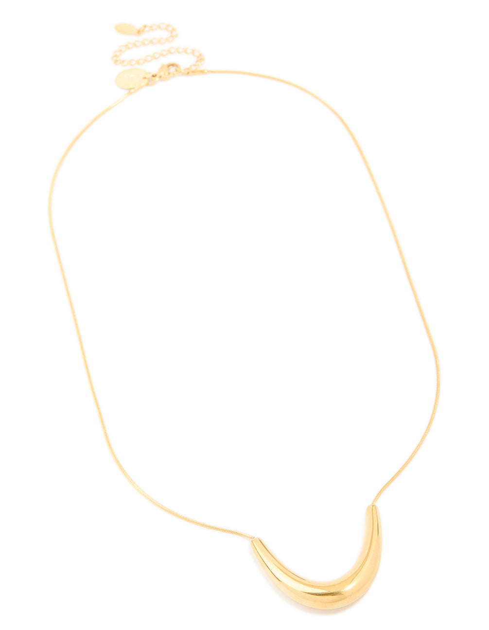 Waterproof Gold Plated Stainless Steel U-Shaped Pendant Necklace