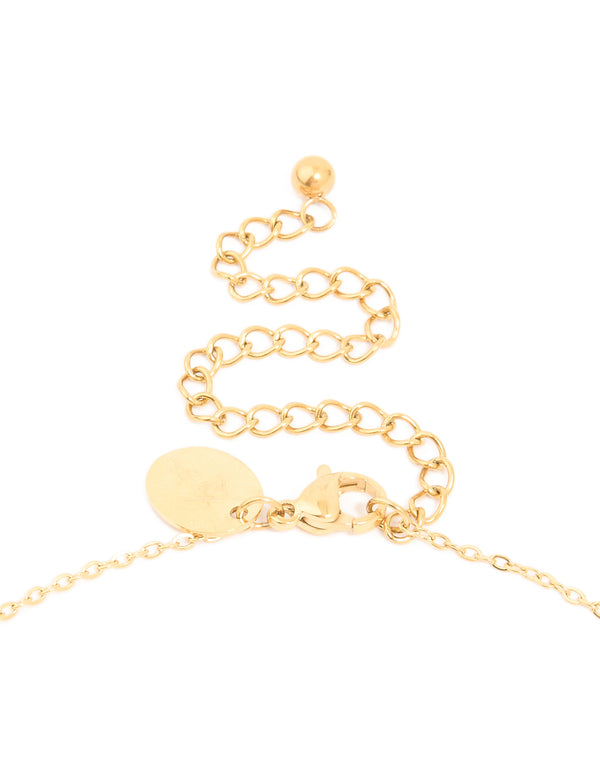 Waterproof Gold Plated Stainless Steel Micro Hearts Necklace