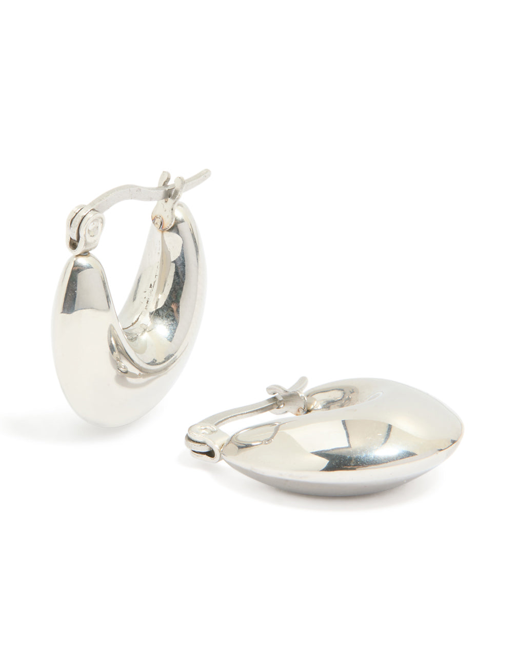 Waterproof Stainless Steel Bubble Half Hoop Earrings