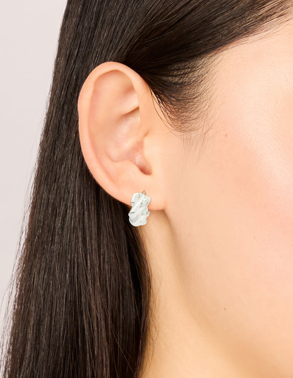 Waterproof Stainless Steel Twisted Hoop Earrings