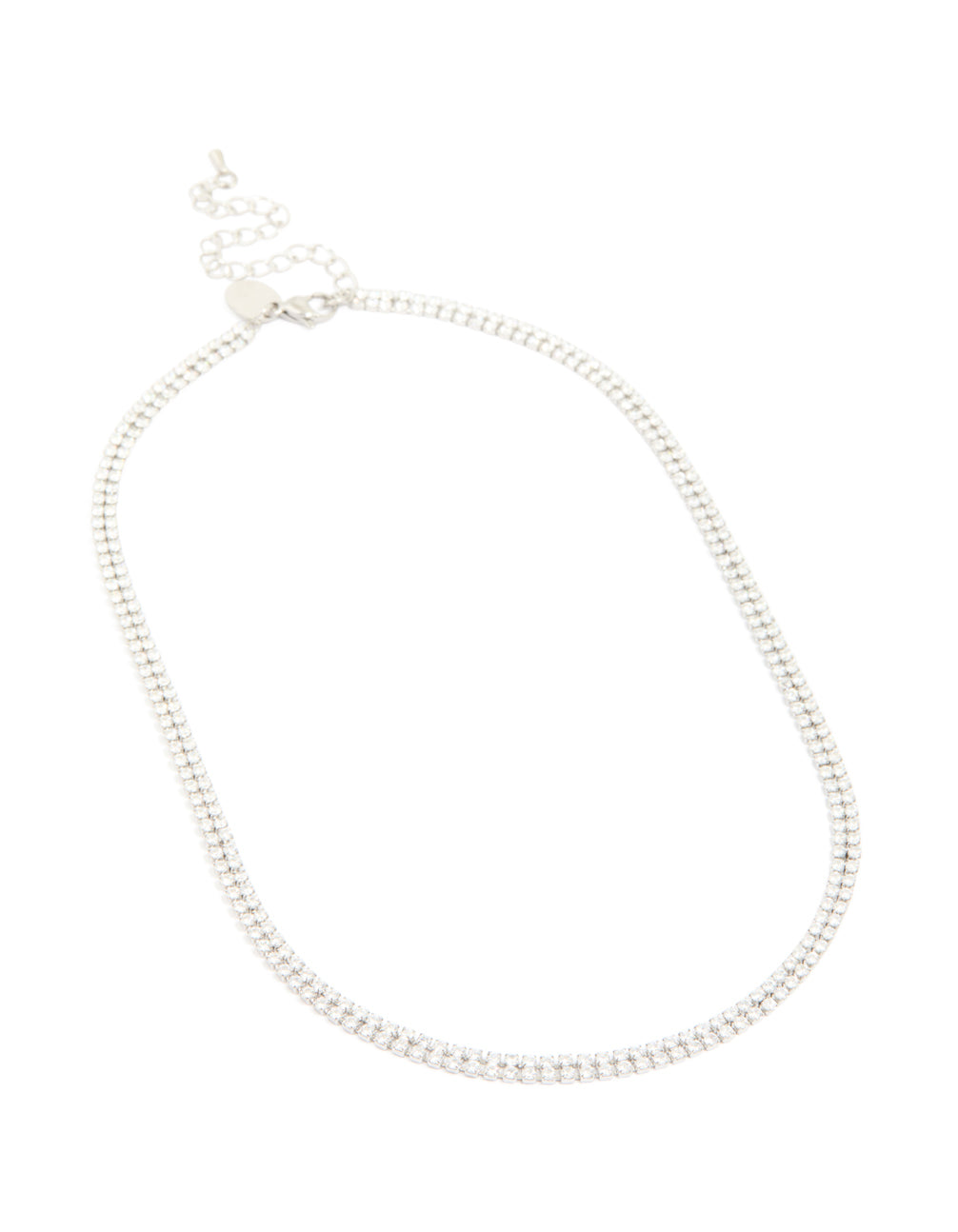 Waterproof Stainless Steel Cubic Zirconia Tennis Layered Necklace